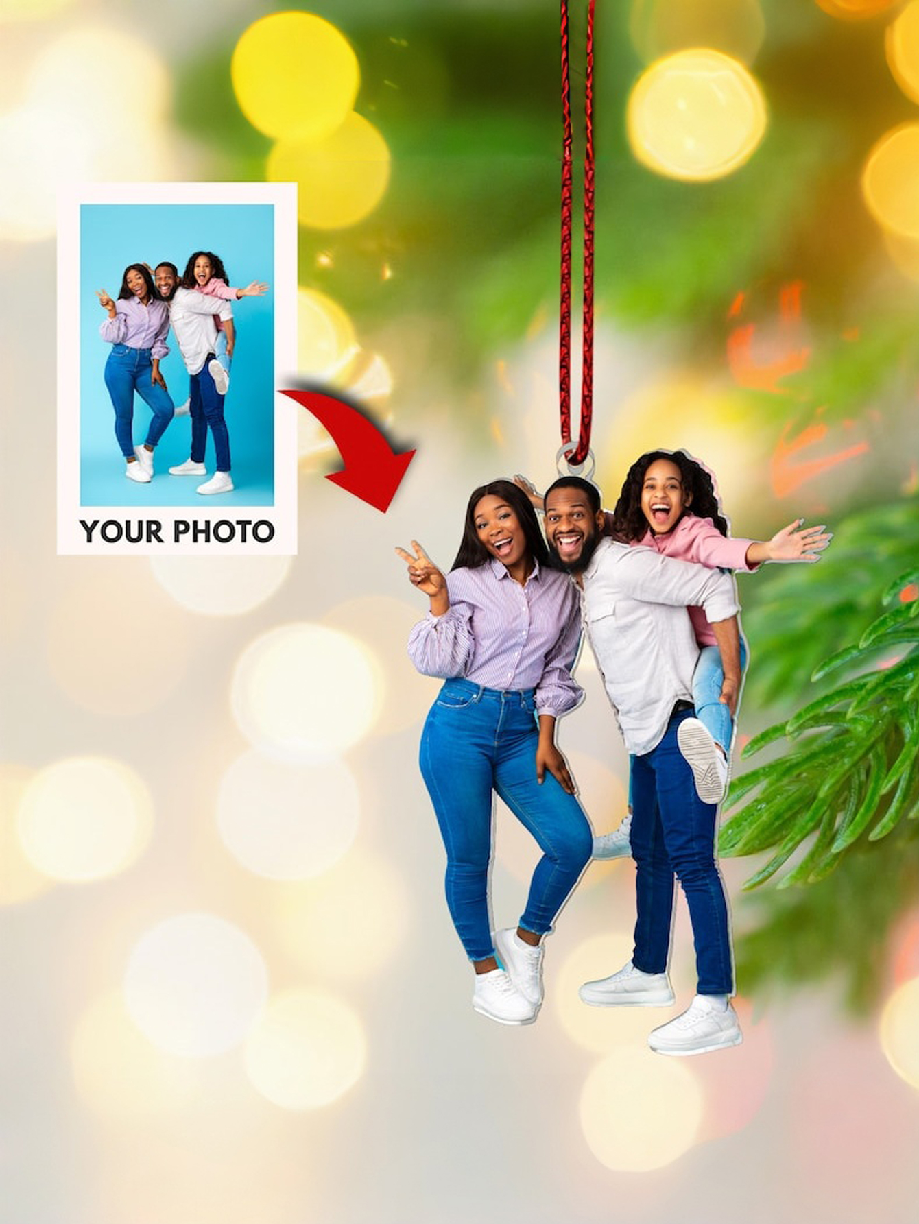 Custom Christmas Photo Acrylic Decorations